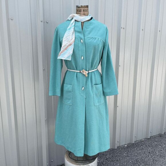 VTG 1960s Kay Windsor Dress, Belt & Scarf Stewardess Costume - Picture 4 of 10